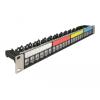 Delock 19 Zoll Keystone Patchpanel 24 Port mit Kabelbefestigungsschiene, Beschriftungsfeld und Staubschutz 1 HE schwarz