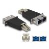 Delock LWL Hybrid Kupplung LC Duplex Stecker zu SC Duplex Buchse beige