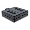 Delock 5.25" Mobile Rack for 4 x 2.5? SATA HDD / SSD - Gehäuse für Speicherlaufwerke mit Lüfter - 2.5" (6.4 cm) - Schwarz
