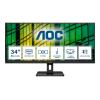 AOC Essential-line U34E2M / BK - LED-Monitor - 86.4 cm (34") - 3440 x 1440 WQHD @ 100 Hz - VA - 300 cd / m² - 4000:1 - 4 ms - 2xHDMI, DisplayPort - mattschwarz