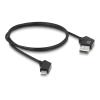 Delock - USB-Kabel - USB (M) gewinkelt zu 24 pin USB-C (M) gewinkelt - USB 2.0 - 20 V - 3 A - 1.2 m - Schnelladung, drehbare Stecker - Schwarz