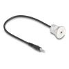 Delock Klinke 3,5 mm 3 Pin Einbaubuchse mit Kabelpeitsche Stecker 30 cm Aluminium