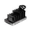 Delock - Ladestation + AC-Netzteil - 112 Watt - 6 A - PD - 6 Ausgabeanschlussstellen (3 x USB Typ A, 3 x USB-C) - Grau, Schwarz