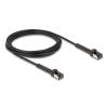 Delock - Patch-Kabel - RJ-45 (M) neigbar bis zu 60° zu RJ-45 (M) neigbar bis zu 60° - 3 m - 3.8 mm - U / FTP - CAT 8.1 - schmal, ohne Haken, geschirmt, halogenfrei - Schwarz
