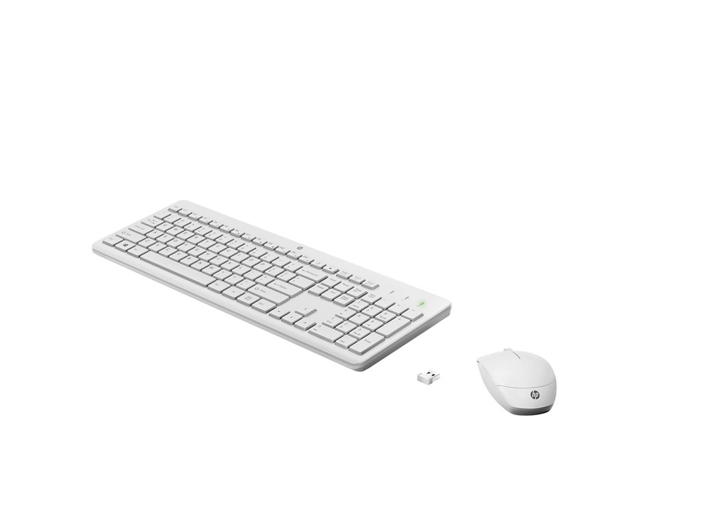 HP 230 - Tastatur-und-Maus-Set - kabellos - 2.4 GHz - Deutsch - weiß - für HP 24, Laptop 14, 14s, 15, 15s, 17, Pavilion 24, 27, Pavilion Laptop 13, 14, 15