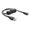 Delock - Stromkabel - USB (M) zu USB-C (W) - 5 V - 1.5 A - 50 cm - Ein / Aus-Schalter - Schwarz