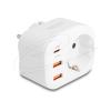 Delock - Socket splitter - mit Kindersicherung - Wechselstrom 100-240 V - 4000 Watt - Eingabe, Eingang power CEE 7 / 7 - Ausgangsanschlüsse: 1 (power CEE 7 / 3, 2 x 24-poliger USB-C (PD), 2 x USB) - weiß