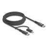 Delock USB Kabel 2 in 1 USB-C zu USB-C / Lightning für iPhone und iPad 2 m MFi 60 W