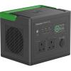 Schneider OffGrid 730 - Tragbares kraftwerk - LCD, 2 BS1363-Steckdosen, Sinuswelle, 3 USB-A, 2 USB-C, kabelloses Ladegerät - AC 190 - 265 / DC 12 -30 V - 700 Watt - Lithium-Ionen - 738 Wh - Ausgangsanschlüsse: 2 - Großbritannien - Schwarz, grün