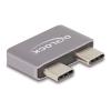 Delock - USB-Adapter - USB-C (M) zu USB-C (W) - USB 3.1 - 48 V - 5 A - Unterstützung für Power Delivery 3.1, USB Power Delivery (240W), bis zu 40 Gbps Datenübertragungsrate - Silber