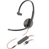 Poly Blackwire 3215 - Blackwire 3200 Series - Headset - On-Ear - kabelgebunden - USB-A, 3,5 mm Stecker - Schwarz - Skype-zertifiziert, Cisco Jabber Certified, Avaya Certified - Replaces Poly SKU 209746-101