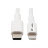 Eaton Tripp Lite Series USB-C to Lightning Sync / Charge Cable (M / M), MFi Certified, White, 3 ft. (0.9 m) - USB-Kabel - 24 pin USB-C (M) zu Lightning (M) - USB 2.0 - 20 V - 3 A - 90 cm - weiß