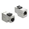 Delock - Keystone-Modul - RJ-45 (W) zu RJ-45 (W) - abgeschirmt - CAT 6a - Silber, Schwarz