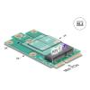 Delock - Schnittstellenadapter - to M.2 Key E slot - M.2 - M.2 Card - PCIe Mini Card, USB 2.0