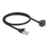 Delock Netzwerk Verlängerungskabel RJ45 Stecker zu RJ45 Buchse 90 grad gewinkelt Cat.6 F / UTP 0,5 m schwarz