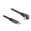 Delock - USB-Kabel - 24 pin USB-C (M) zu 24 pin USB-C (M) gewinkelt - USB 2.0 - 20 V - 3 A - 1 m - unterstützt Power Delivery 3.0, Flachband - Schwarz