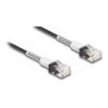 Delock RJ45 Netzwerkkabel mit doppeltem Knickschutz Cat.6A UTP Slim 2 m schwarz