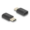 Delock - USB-Adapter - USB-C (M) zu USB-C (W) - Thunderbolt 4 - 48 V - 5 A - Unterstützung für Power Delivery 3.1, unterstützt bis zu 240W Leistungsabgabe, 8K60Hz Unterstützung, bis zu 40 Gbps Datenübertragungsrate - Anthrazit