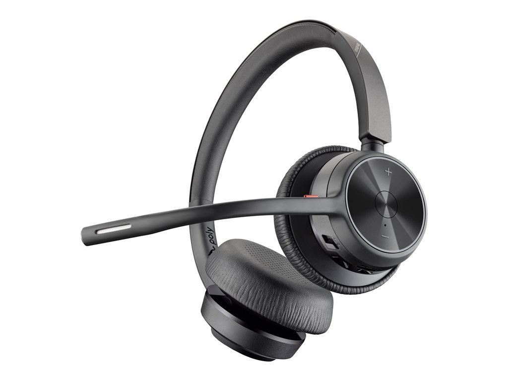 Poly Voyager 4320 - Headset - On-Ear - Bluetooth - kabellos - Schwarz - Zertifiziert für Microsoft Teams, Zoom Certified - Replaces Poly SKU 218476-01