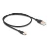 Delock USB 2.0 Kabel USB Typ-A Stecker zu USB-C Stecker 0,5 m schwarz Silikon