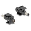 Delock - Netzteil - Gleichstromstecker 5,5 x 2,1 mm (W) zu Gleichstromstecker 5,5 x 2,1 mm (M) - Keystone-Buchse - Schwarz