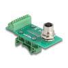 Delock M12 Übergabemodul Adapter 8 Pin A-kodiert Buchse zu 9 Pin Terminalblock für Hutschiene