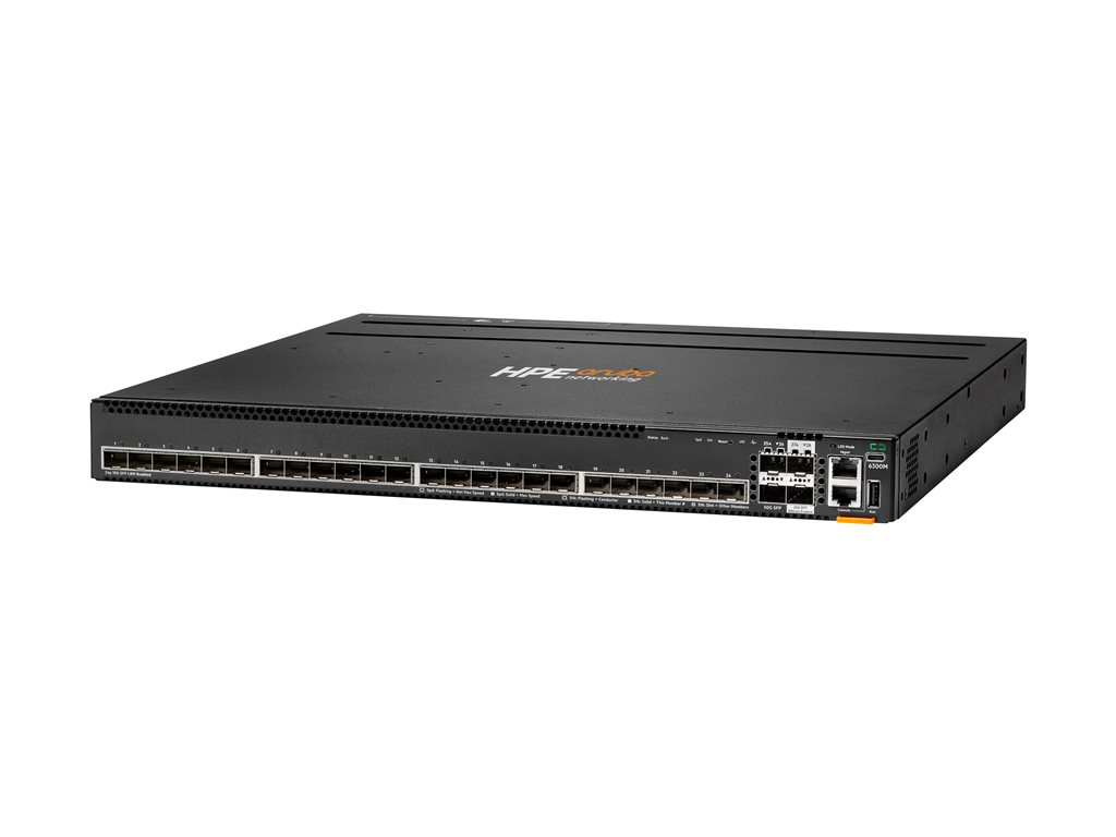 HPE Aruba 6300M 24p SFP+ LRM support and 2p 50G and 2p 25G MACsec Switch - Switch - L3 - managed - 24 x 1 Gigabit / 10 Gigabit SFP+ + 2 x 1 Gigabit / 10 Gigabit / 25 Gigabit / 50 Gigabit SFP56 (Uplink / Stacking) + 2 x 1 Gigabit / 10 Gigabit / 25 Gig