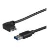 StarTech 50cm Slim Micro USB 3.0 Kabel linksgewinkelt - USB 3.1 Gen 1 (5 Gbit / s) Anschlusskabel - USB-Kabel - Micro-USB Typ B (M) zu USB Typ A (M) - USB 3.0 - 50 cm - links-gewinkelter Stecker, geformt - Schwarz