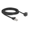 Delock Netzwerk Verlängerungskabel RJ45 Stecker zu RJ45 Buchse 90 grad gewinkelt Cat.6 F / UTP 3 m schwarz