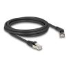 Delock RJ45 Netzwerkkabel Cat.6A S / FTP Stecker 45 grad nach rechts gewinkelt zu Stecker gerade 2 m schwarz