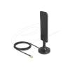Delock WiFi 5,8 GHz Antenne RP-SMA Stecker 3 dBi omnidirektional mit Anschlusskabel RG-174 3 m mit Kippgelenk mit magnetischem Standfuß schwarz