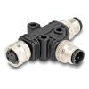 Delock M12 T-Splitter A-kodiert 4 Pin 1 x Stecker zu 1 x Stecker und 1 x Buchse Parallelschaltung