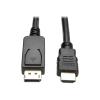 Eaton Tripp Lite Series DisplayPort 1.2 to HDMI Adapter Cable (DP with Latches to HDMI M / M), 4K, 6 ft. (1.8 m) - Adapterkabel - DisplayPort männlich zu HDMI männlich - 1.83 m - Schwarz - 4K Unterstützung