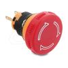 Delock - Drücktaster - mushroom-head, for installation 16 mm, 2 x solder terminal, plastic, 32 mm diameter - an Schalttafel montierbar - Wechselstrom 250 V - Rot