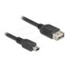 Delock - USB-Kabel - mini-USB Typ B (M) zu USB (W) umkehrbar - USB 2.0 - 1 m - einfache USB - Schwarz