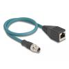 Delock - Netzwerkadapterkabel - 8 pin M12-X (M) zu RJ-45 (W) - 50 cm - 6.2 mm - S / FTP - CAT 6a - Schwarz