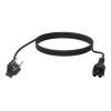 3 m Kleeblatt-zu-EU-Steckerkabel - 250 V - 10 A - IEC 60320 C5 (Kleeblatt) zu EU CEE 7 / 7 Stecker - Außendurchmesser 7,1 mm - schwarz
