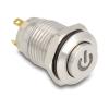 Delock Drucktaster zum Einbau 12 mm 4 x Lötanschluss LED rot Powersymbol
