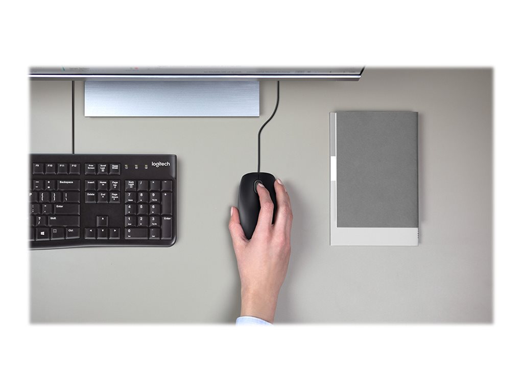 Logitech B110 Silent - Maus - rechts- und linkshändig - optisch - 3 Tasten - kabelgebunden - USB