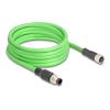Delock M12 Kabel A-kodiert 8 Pin Stecker zu Buchse PUR (TPU) 5 m