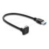 Delock - USB-Kabel - USB Typ A (M) zu Micro-USB Typ B (M) mit Schrauben - 30 cm - up to 5 Gbps data transfer rate, 18 mm Schraubenabstand, 90° Stecker - Schwarz