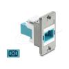 Delock Panel Mount SC Simplex Buchse zu SC Simplex Buchse silber / aqua / weiß