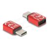 Delock - USB-Adapter - 24 pin USB-C (M) zu 24 pin USB-C (W) - 48 V - 5 A - Data Blocker, USB-Stromversorgung (240 W) - Rot