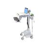 Ergotron EMR Laptop Cart, LiFe Powered - Wagen - für Notebook / PC-Ausrüstung - verriegelbar - medizinisch - Kunststoff, Aluminium, verzinker Stahl - Grau, weiß, Polished Aluminum - Bildschirmgröße: bis zu 43,9 cm (bis zu 17,3") - Ausgang: Wechselstr