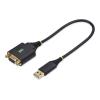 StarTech.com 1ft / 30cm USB to Null Modem Serial Adapter Cable, FTDI, RS232 - Kabel USB / seriell - USB (M) zu DB-9 (W) schraubbar - 30 cm - geformt, robust - Schwarz