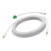 10 m 3,5 mm Miniklinken-Kabel - vergoldete Stecker - doppelt isoliert mit Aluminiumfolie - verzinnte Kupferspiralschirmung - Miniklinke (m) zu Miniklinke (m) - Außendurchmesser 3,0 mm - 26 awg - weiß