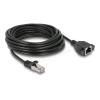 Delock Netzwerk Verlängerungskabel S / FTP RJ45 Stecker zu RJ45 Buchse Cat.6A flache Ausführung 5 m schwarz