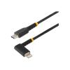 StarTech.com 1 m USB-C auf Lightning Kabel mit Winkelstecker, Ladekabel - Lightning-Kabel - 24 pin USB-C männlich zu Lightning männlich - 1 m - Schwarz