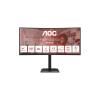 AOC CU34E4CV - LED-Monitor - gebogen - USB - 86.36 cm (34") - 3440 x 1440 UWQHD @ 120 Hz - VA - 3500:1 - HDR10 - 4 ms - 2xHDMI, DisplayPort, USB-C - Lautsprecher - Schwarz