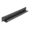 Delock 19 Zoll Bürstenleiste mit Kabelhalterung werkzeugfrei 1 HE schwarz